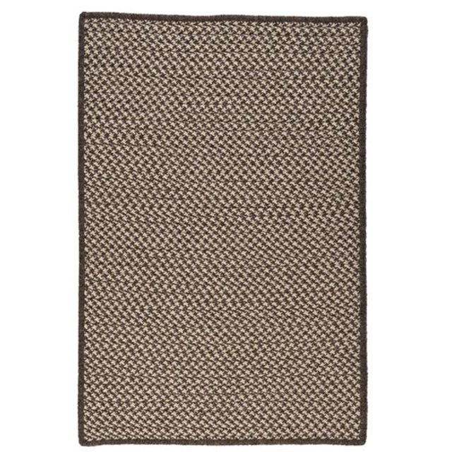 Colonial Mills Rug HD36R048X072S Natural Wool Houndstooth - Espresso 4 in. x 6 in. Braided Rug