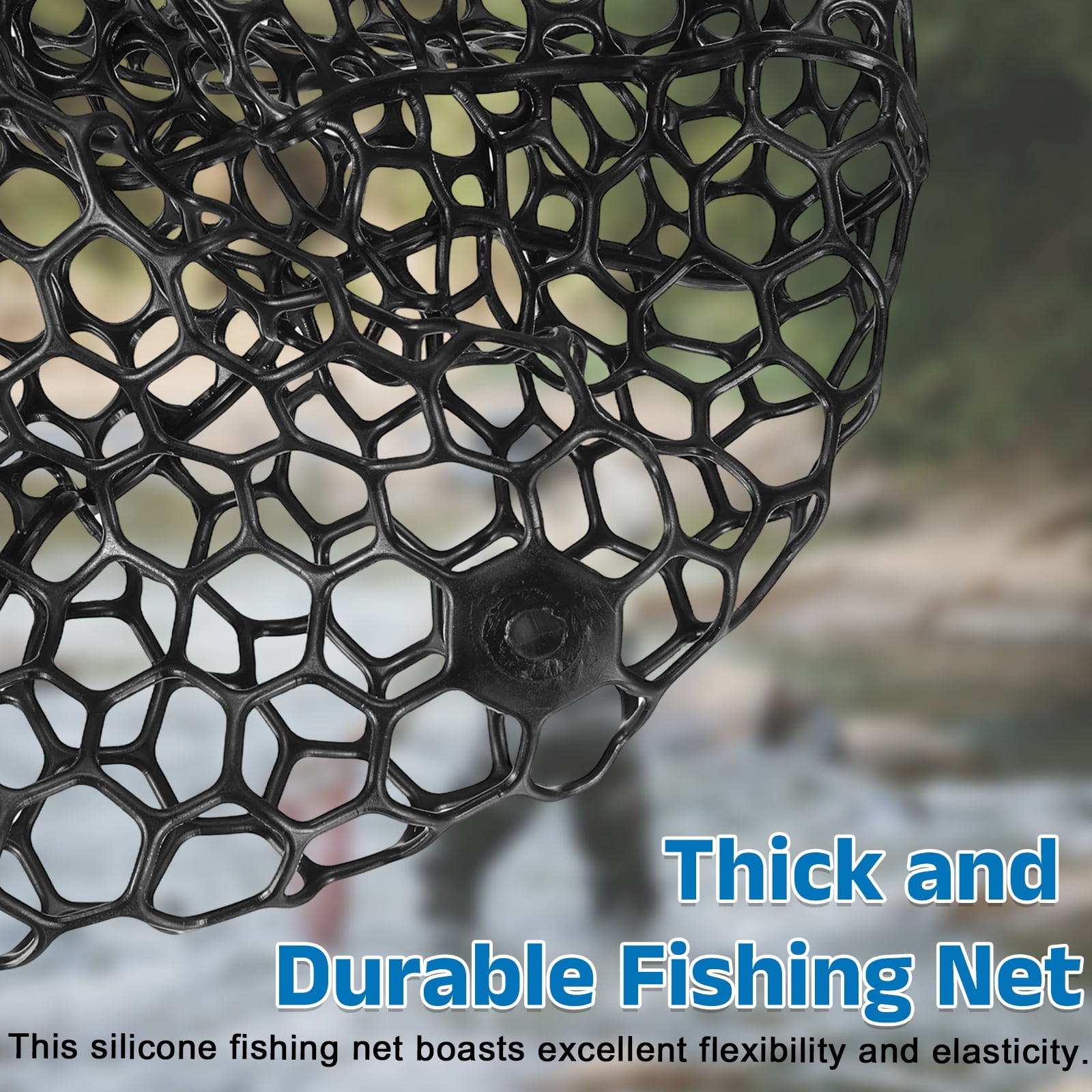 Uxcell Fishing Net Replacement, Foldable Fishing Replacement Netting Silicone Fly Ice Fish Net Landing without Handle Flexible 68x20" & White - For (Freshwater/Saltwater Fishing/Trout)