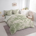 thumbnail image 3 of Homewish Countryside Flower 7-Piece Bedding Comforter Set,Rustic Botanical Floral King Bedding Sets,Green Gray Bed Sheets For Girls Teens,Ultra Soft Home Decor Reversible, 3 of 8
