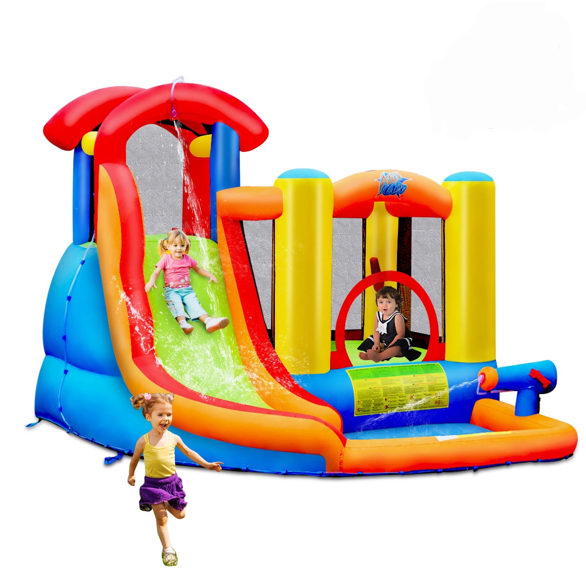 inflatable bounce house and water slide