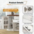 thumbnail image 2 of 63" Farmhouse Barn Door Sideboard Cabinet, Coffee Bar Station with 2 Drawers, Adjustable Shelves and Storage Racks for Kitchen, Living Room or Entryway, 2 of 12