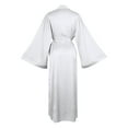 thumbnail image 6 of Arlun Satin Long Robes for Women Solid Color Soft Lightweight Belted Wrap Bathrobe Soft Comfortable Kimono Style Elegant Sleepwear for Bride & Everyday Loungewear White S, 6 of 6