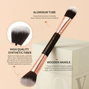 Docolor 12-in-6 Dual-Ended Makeup Brush Set - 6 Travel-Size Eye & Face Brushes with Case