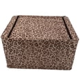 thumbnail image 2 of Caja de tela Oxford plegable impermeable para guardar juguetes y ropa con estampado de leopardo marrón, 2 of 8