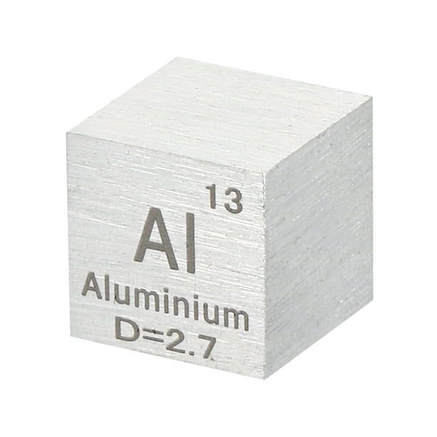 Cubo de aluminio, cubo de densidad Al de 10 mm, cubo de elemento de alta densidad, cubo de metal único, colecciones de la tabla periódica de elementos