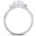 thumbnail image 3 of Pompeii 1 1/2Ct Three Stone Diamond & Moissanite Infinity Engagement Ring 14k White Gold, 3 of 4