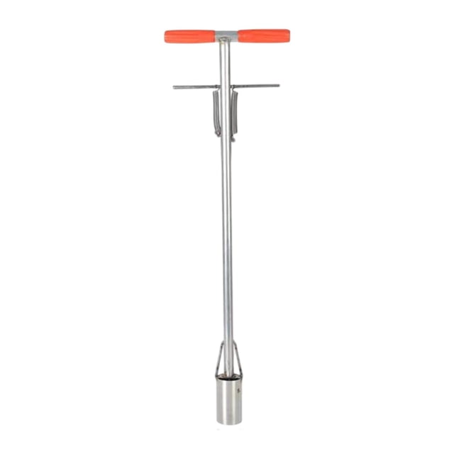DYNWAVECA Lawn Plug Garden Tool Manual Transplanter Nonslip Long Handle Bulb Planter Soil Sampler for Weeding Garden Transplanting Farm 6.3cm Diameter