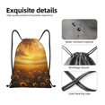thumbnail image 4 of Saiise Sunflower Sunset Rainfall Pattern Sports Drawstring Backpack - String Swim Gym Bag with Wet Proof Pocket for Women&Men-Small, 4 of 6