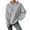 Grey, variant on Dyfzdhu Hoodies for Women Textured Long Sleeve Drop Shoulder Drawstring Pullover Solid Hoodie