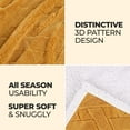 thumbnail image 4 of Superior Nuuk Fleece Reversible Lattice Blanket, King, Gold, 4 of 7