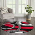 thumbnail image 4 of MDA Home Orelsi Black/Red Contemporary Polypropylene Area Rug - 8'1" x 8'1", 4 of 4