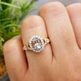 thumbnail image 3 of Dazzlingrock Collection 10K Oval Cut Aquamarine & Round Cut Diamond Bridal Halo Engagement Ring, Yellow Gold, Size 9, 3 of 5