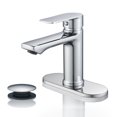thumbnail image 1 of BELZ Grifo de Baño Moderno con Cascada, Grifo de Fregadero de Baño con una Sola Manija, Desague Emergente y Placa de Cubierta Adecuada para 1 O 3 Agujeros, Cromo, 1 of 6