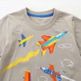 thumbnail image 5 of Kaprioy Baby Boy Clothes Boys Summer Outfits 18M 24M 3T 4T 5T 6T 7T Short Sleeve Cartoon Airplane T Shirt Elastic Waist Short Toddler Boy Set, 5 of 7