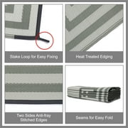 Auto Drive 9 x 12 Reversible Grey Greek Key RV Outdoor Patio Mat, Perfect for RV Patios and Garden Patios, Polypropylene