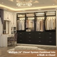 thumbnail image 6 of Homieasy Freestanding 2FT Closet System with 3 Wood Drawers, 24" Closet Organizer System with Hanging Rod & Shelves, Walk-in Closet Systems for Small Closets, Black, 6 of 8