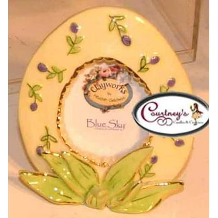 Yellow Easter Frame/Place Card - Clayworks Blue Sky 2006 -  Heather Goldminc