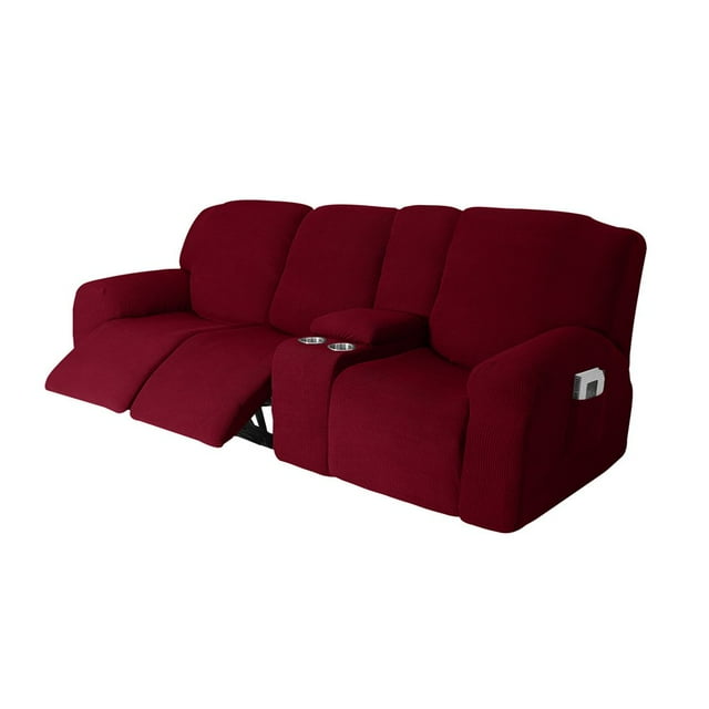 Housse de Fauteuil Inclinable 3 Places 2024 avec Console, Housse Antidérapante pour Animaux, Housse de Fauteuil Inclinable Séparé, Protège-Meubles pour Fauteuil Inclinable