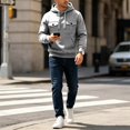 thumbnail image 7 of Mens Cargo Pocket Hoodie Solid Color Long Sleeve Casual Relaxed Fit Pullover Sweatshirt, 7 of 7
