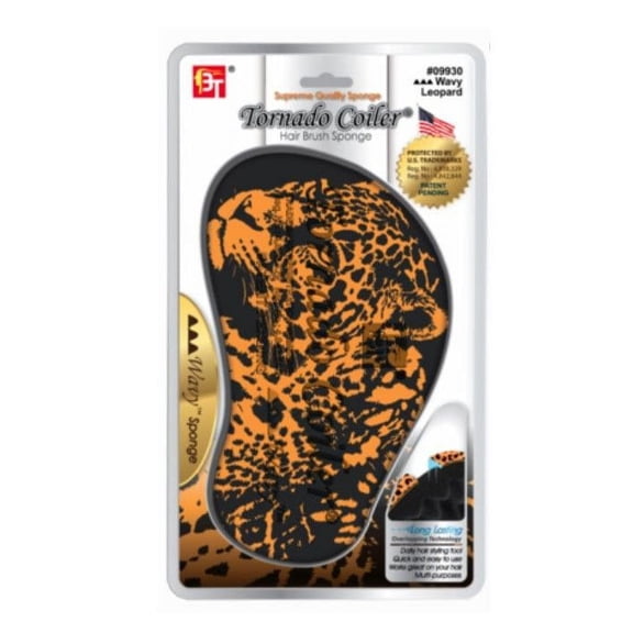 Bt Tornado Coiler Wavy Hair Brush Sponge, Leopard