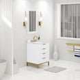 thumbnail image 3 of Water Creation Bristol 24"W Wood Single Bathroom Vanity in Pure White/Gold, 3 of 6