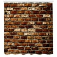 thumbnail image 3 of Ambesonne Brown Shower Curtain, Old Grunge Brick Wall, 69"Wx75"L, Brown Chestnut Brown, 3 of 3