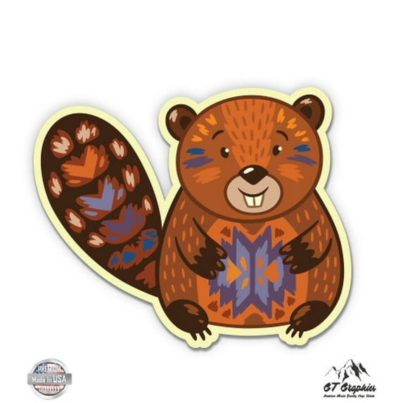 Beaver - 8" Vinyl Sticker - For Car Laptop I-Pad - Waterproof Decal