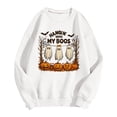 thumbnail image 5 of KHONTS Hanging with My Boos Sweatshirt for Women Just Hangin with My Little Boos Halloween Pullover Tops White M, 5 of 5