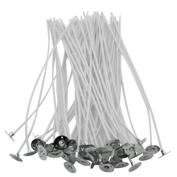 Irfora 50 Uds., Mechas para velas, mechas pre enceradas, kit de fabricación de velas, mechas para velas pre-enceradas de algodón para hacer velas, bricolaje, 6 pulgadas, de larga duración Irfora Mechas de velas