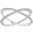 thumbnail image 1 of Bague Mode Croisée en Or Blanc avec Diamants Ronds, X, 1/5ct, 1 of 4