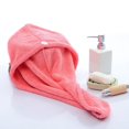 thumbnail image 4 of Bathroom Super Absorbent Quick-Drying Microfiber Bath Towel Hair Dry Cap Salon Towel Rose red, 4 of 4