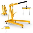 thumbnail image 5 of Yellow Folding Hydraulic Crane, Compact Engine Hoist, Heavy Duty Lift with Leveler, 2 Ton, 37in Width, for Equipment Maintain, Workshop, Industrial, 5 of 19