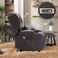 thumbnail image 5 of IPKIG Brown Wood Frame Faux Leather Power Recliner with Heat and Massage for Home Theater, 2-Piece Set, 5 of 7