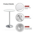 thumbnail image 4 of 39.5-Inch Pub Table, Round Bar Height Cocktail Table, Metal Base Top Obsidian Table with Silver Leg and 23.8-Inch Top for Restaurant, Kitchen, White, 4 of 5