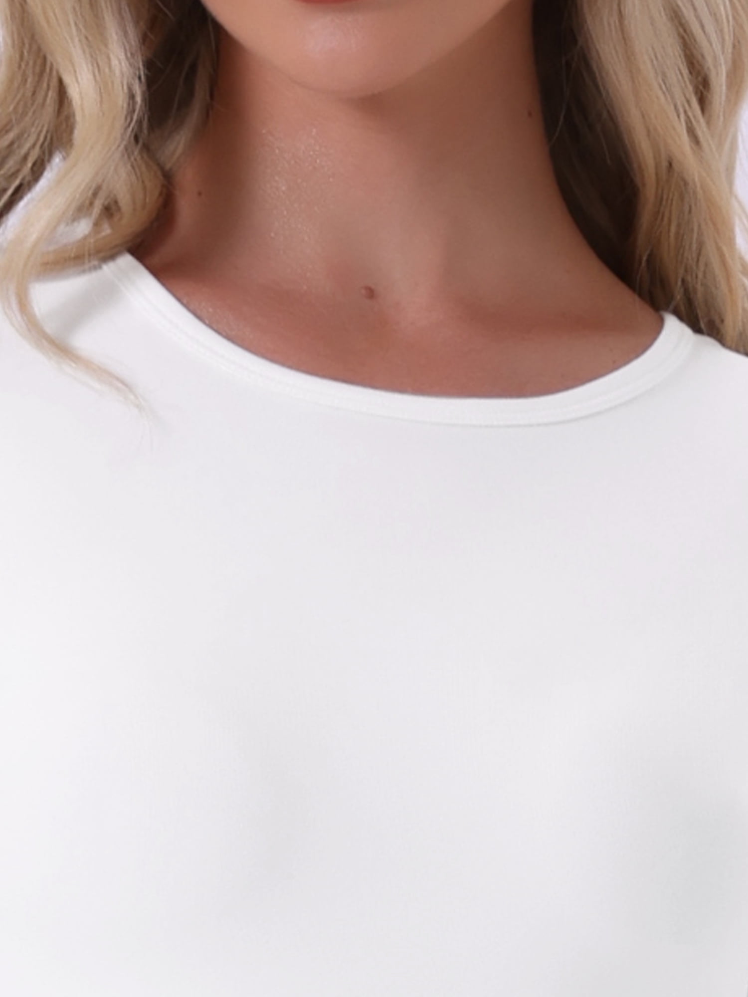 DARING DIVA Women's Thermal Sets Underwear Long Sleeve Fleece with Leggings L White