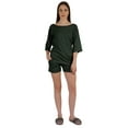 thumbnail image 2 of Inkmeso Solid Nightwear Set For WoMen's Boat Neck Top And Short Sleepwear 2 Pc Loungewear, 2 of 7