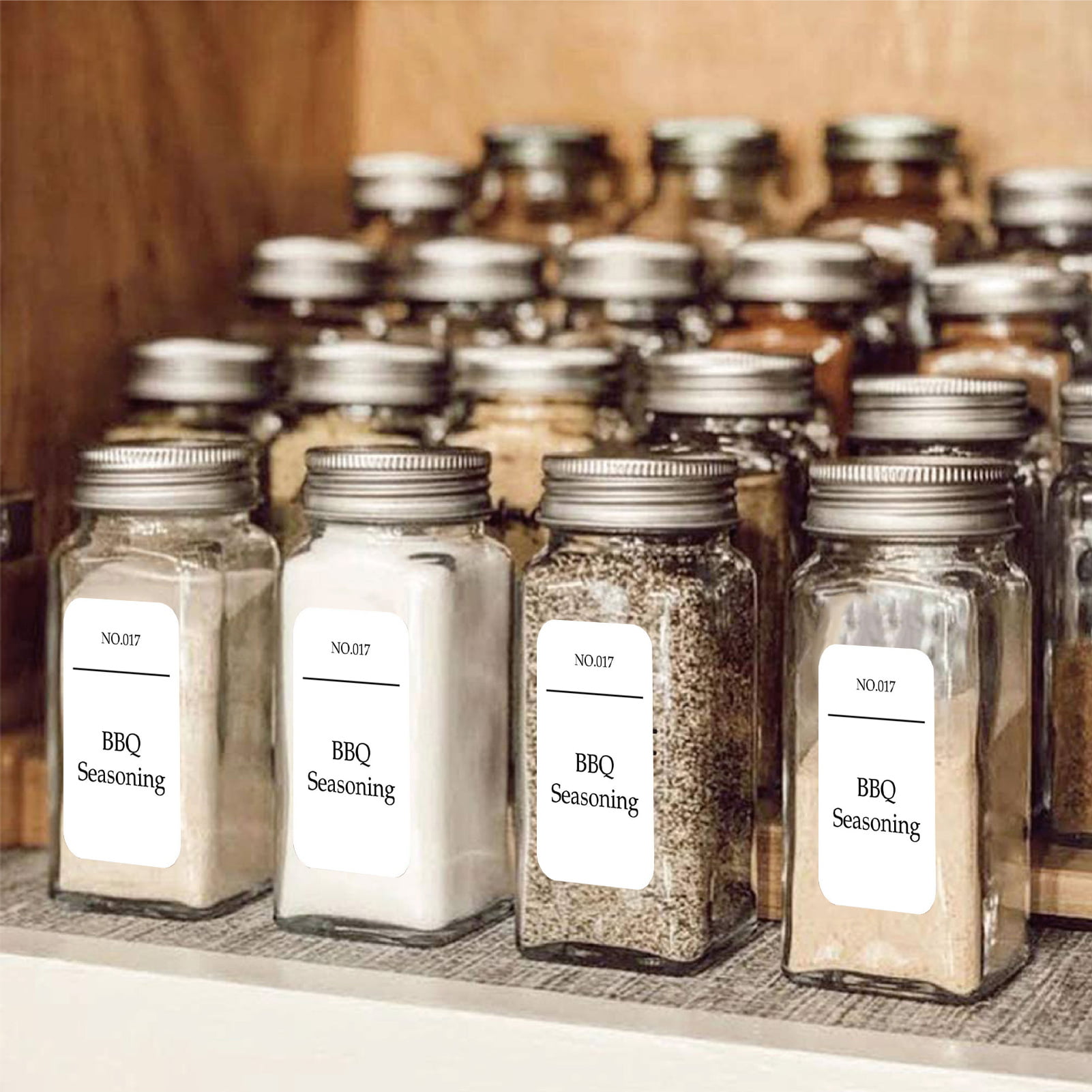 216 Clear Spice Jar Name Labels — 1 Wide Rectangle Text – Gneiss Spice