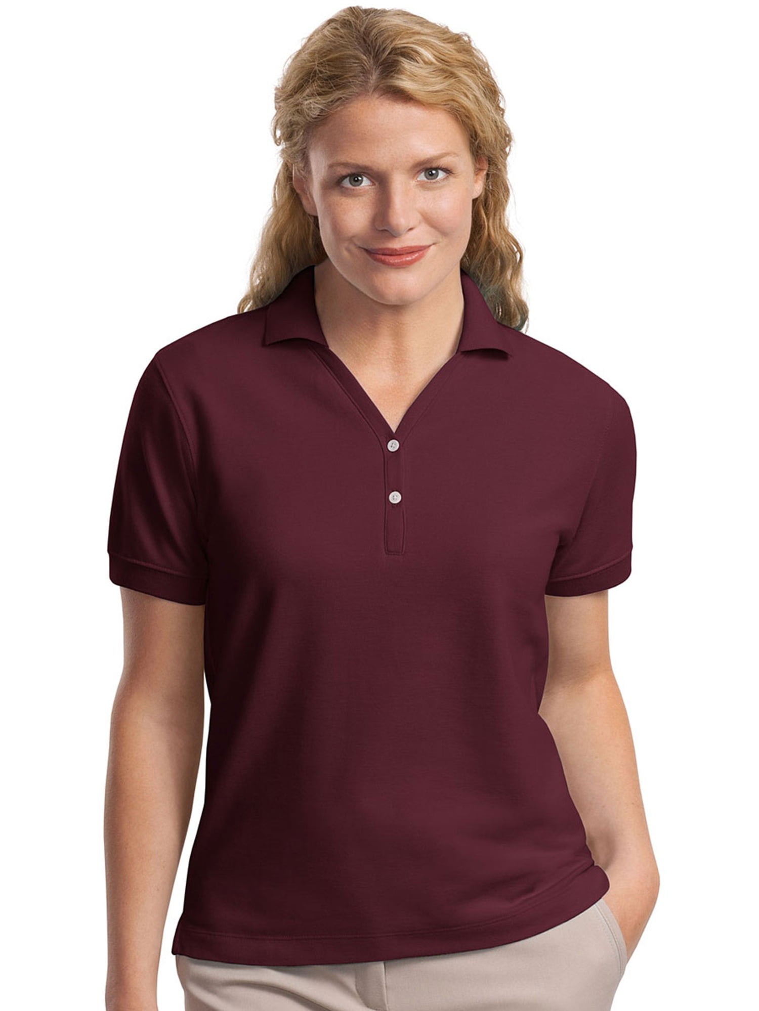 Port Authority - Port Authority Women's Lightweight Y-Placket Polo Shirt - Walmart.com - Walmart.com