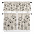 thumbnail image 2 of Kitchen Window Curtains Valance and Tier Set, Spring Dandelion Wild Flower Rod Pocket Tier Curtain Valance Set, Farmhouse Vintage Linen Light Filtering Cafe Curtains for Bedroom Living Room, 2 of 9
