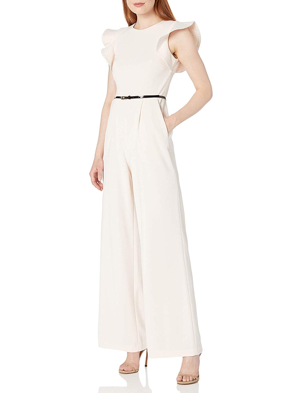 calvin klein flutter sleeve jumpsuit