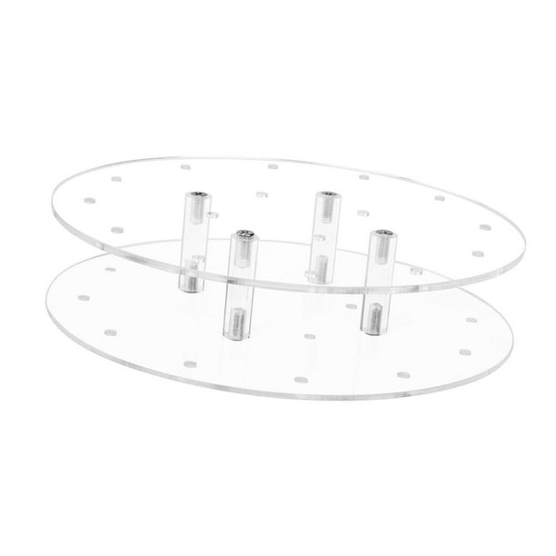Soporte para pasteles, soporte de exhibición de acrílico transparente para pasteles, soportes decorativos de postre de 2 niveles para fiesta,