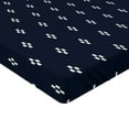 thumbnail image 2 of Ambesonne Dark Blue Fitted Sheet, Navy Inspired Pattern, King Size, Dark Blue and White, 2 of 3