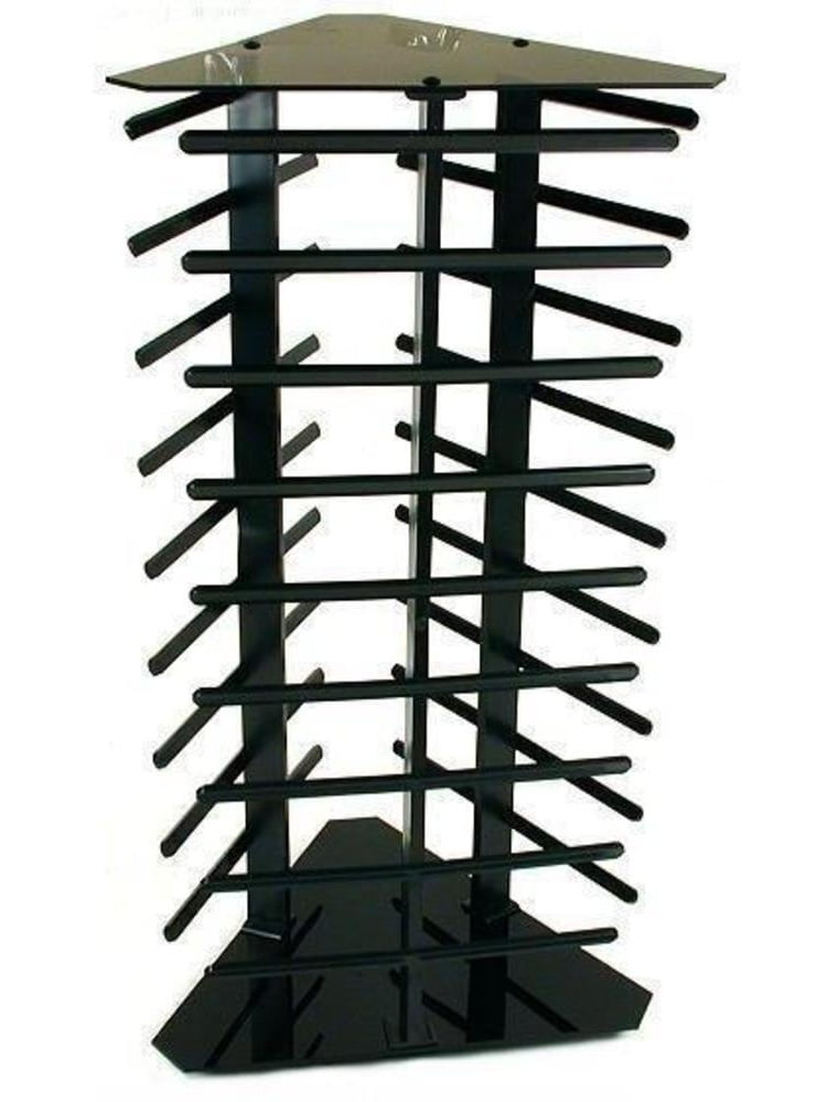 2 Black Acrylic Rotating Earring Display Stands Revolving With 200 Gray Cards 