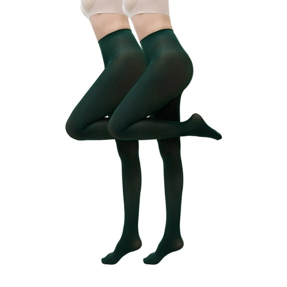 Abomasnow 2 Pairs Opaque Tights for Women 80D/90D Microfiber Control Footed Pantyhose High Waist Stretchy Stocking