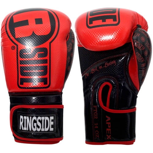 Ringside Apex Flash Hook and Loop Sparring Boxing Gloves Red/Black 