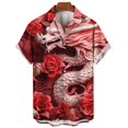 thumbnail image 4 of Las camisas más nuevas para hombres, camisa hawaiana con estampado 3D de dragón, camiseta de uso diario para hombres, camisa casual de animales para hombres, ropa de moda para hombres, blusas, 4 of 5