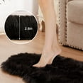 thumbnail image 5 of Faux Fur Rug, Fluffy Shaggy Area Rug Ultra Soft 2 x 3 Feet Sheepskin Fur Rug, White Fuzzy Rug Machine Washable Shag Rug, Decor Throw Rugs for Bedroom, Room, Living Room Black, 5 of 7