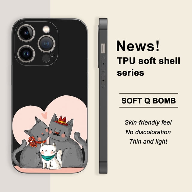 Destaca entre la multitud con una genial funda para teléfono con diseño de dibujos animados de doble capa para iPhone 12 Pro y posteriores