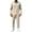 Khaki, variant on Delconic Mens Casual Cotton Linen Two Piece Set Long Sleeve Collared Pullover Top and Drawstring Straight Leg Pants Outfit Army Green L