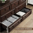 thumbnail image 3 of Winkalon Farmhouse 7 Drawer Dresser for Bedroom, 53.9 Inch Wide Modern Wood Chest of Drawers for Bedroom, Living Room, Cherry, 3 of 8